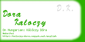 dora kaloczy business card