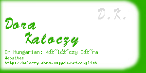 dora kaloczy business card